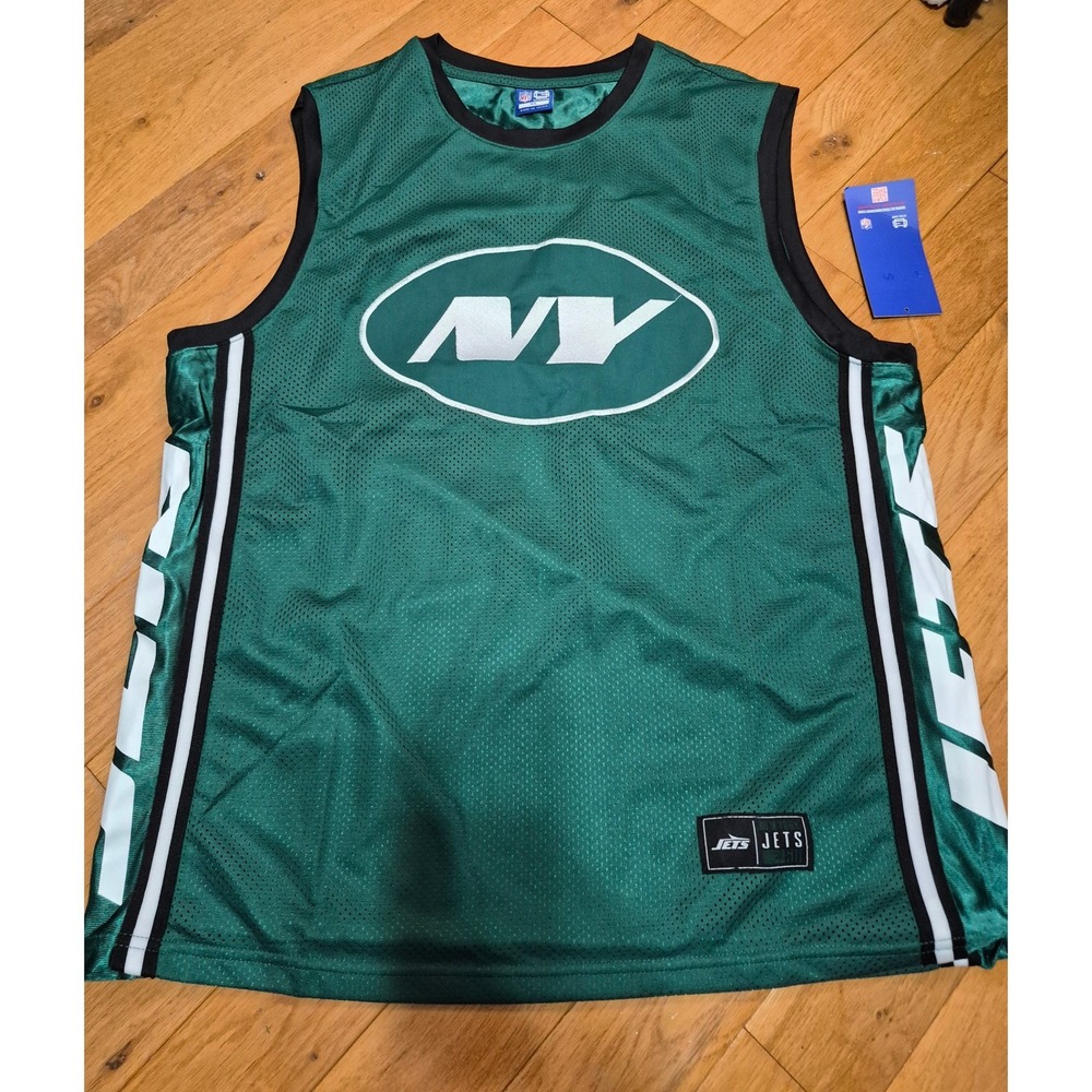 NFL Ultra Game New York Jets Mesh Jersey Tank Top Green Mens XL QXMK560FNJ-BU